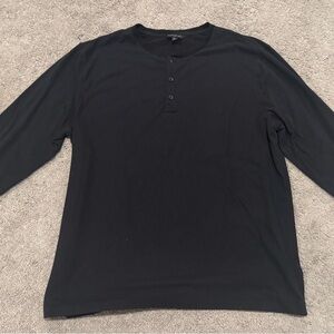 Banana Republic Men's Long Sleeve Black Henley